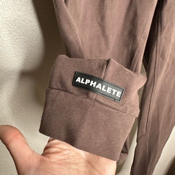Alphalete Brown Sweat Pants Sz M - Picture 3 of 7